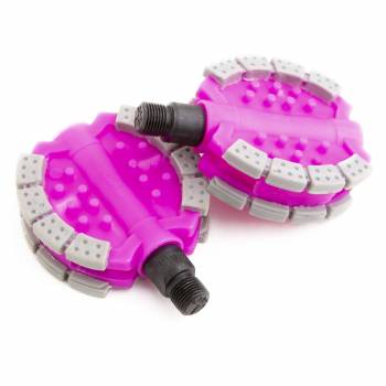 J. pink gray plastic children s MTB pedals   s n rod   9...