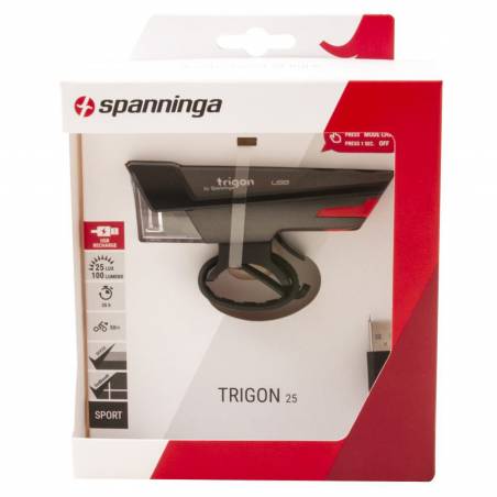 Luz del. Spanninga Trigon25 manillar - Bat. Li-Po USB (12/35h.) - 1 LED 100 lum