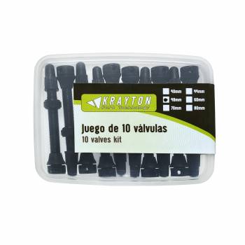 Tubeless Valves Krayton Mousse Aluminium Noir   48mm   Bo...