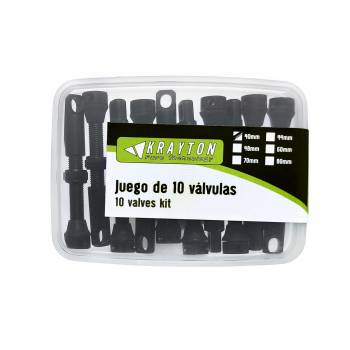 Válvulas Tubeless Krayton Alum. Negro tapón...
