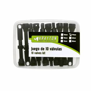 Válvulas Tubeless Krayton Alum. Negro tapón...
