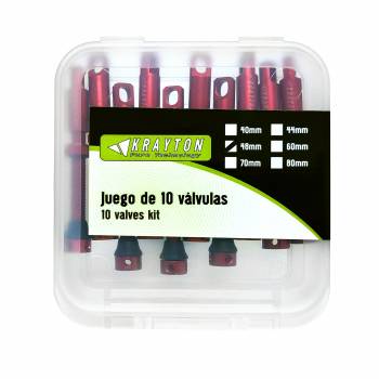Válvulas Tubeless Krayton Alum. Rojo tapón destornillador...