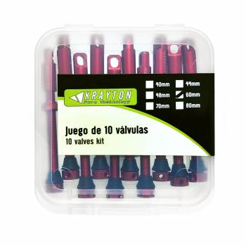 Tubeless Valves Krayton Alum. Red screwdriver cap   60mm...