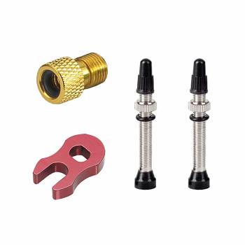 Kit avec 2 Tubeless Valves Krayton Brass CP   40mm   Cle...