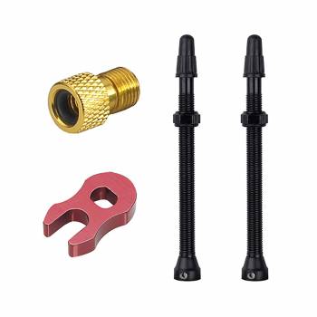 Kit with 2 Tubeless Valves Krayton Mousse Alum. Black...