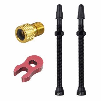 Kit with 2 Tubeless Valves Krayton Mousse Alum. Black...