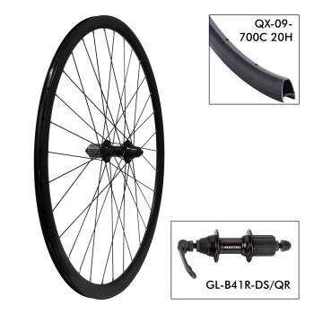 Roue T. QX 09 700C 32H   B41R 9x135 Plaquettes QR alu....