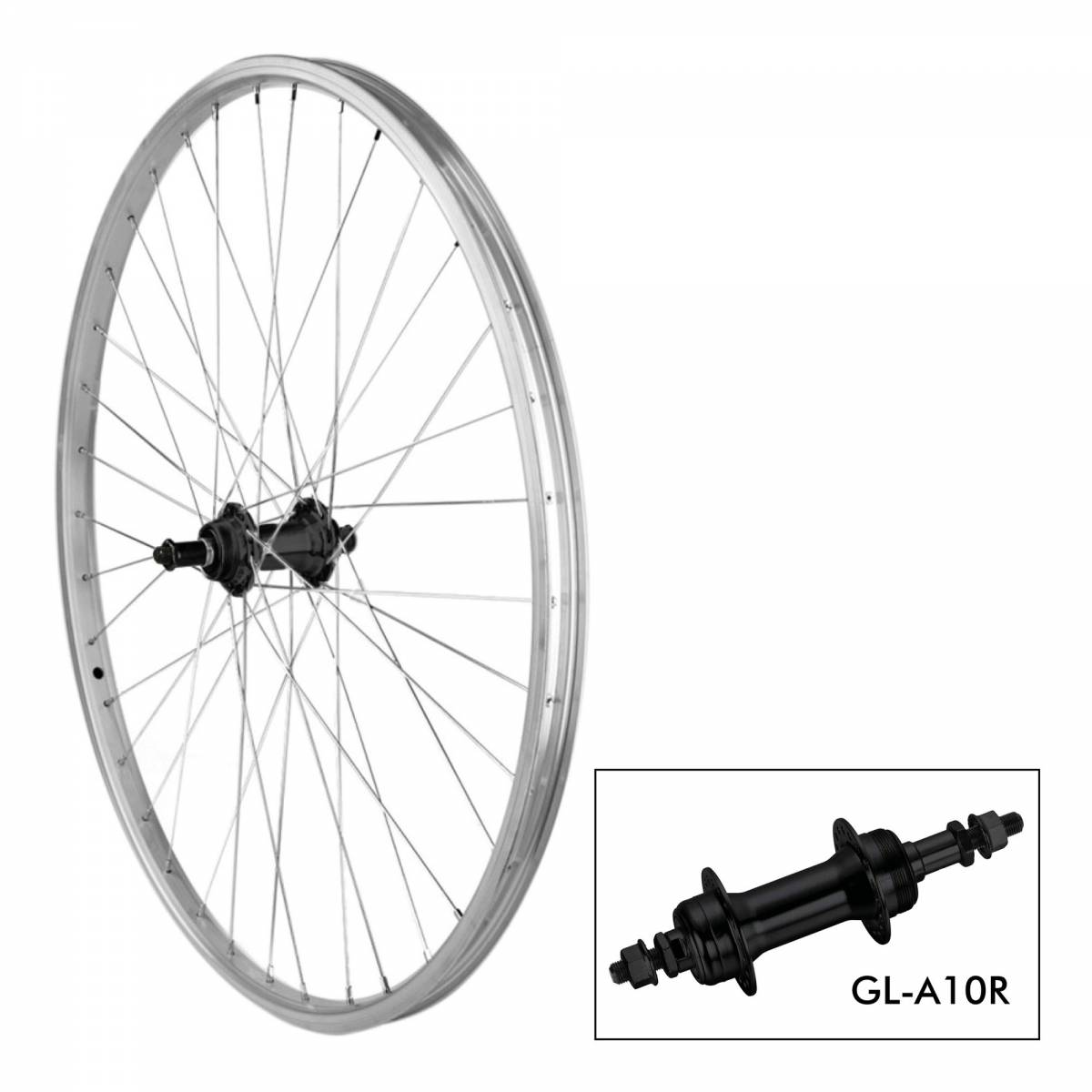 Rueda T. Krayton 26´ 36H plata - A10R 3/8x135...