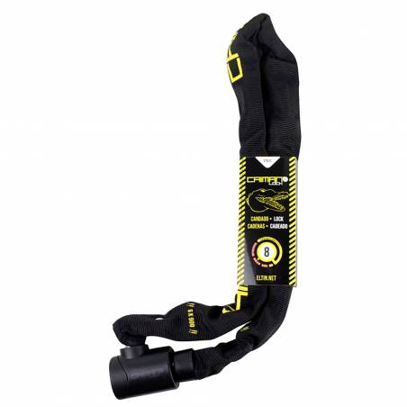 Candado cadena Eltin con funda nylon y cerradura anti-ganzúa - 6x900 mm.