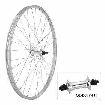 Wheel D. SS20 700C 36H silver   B01F 9x100 V Brake alum....