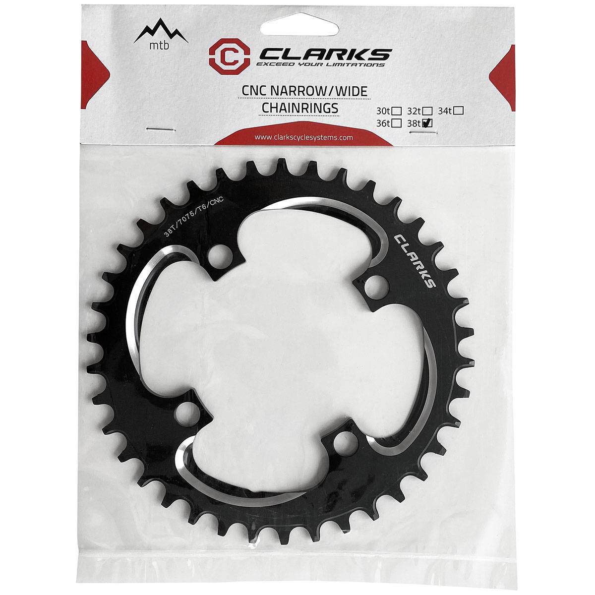 Plato MTB Clarks aluminio CCR-94A-01 - 9-11v - 38T