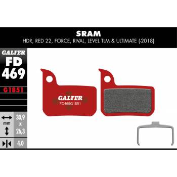 Pastilla freno Galfer Adv. Sram HDR, Red 22, Force,...