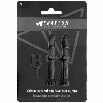 Válvula Tubeless Krayton Aluminio Negro - 48mm - Blister...