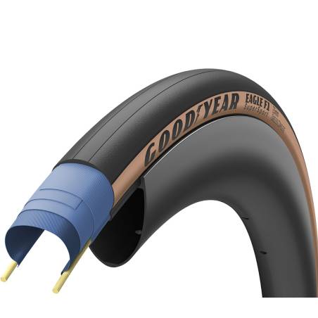 Goodyear Eagle F1 foldable road tyre SuperSport TLC 700x25   120TPI Black Brown