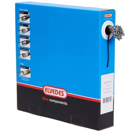 Caja 100 cables cambio 1x19 hilos Elvedes inox liso -1.1x2250 mm. N ø4,5×4,5