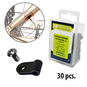 Guide en plastique sur le cadre pour la gaine de frein...