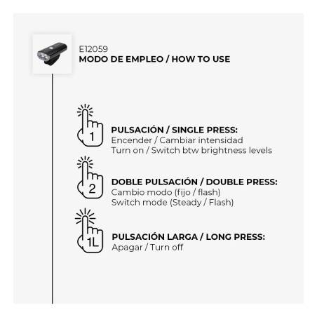 Luz del. Eltin Focus al manillar - Bat. Li-ion 3.7v 4000mAh  - 2 LED 800 lumens