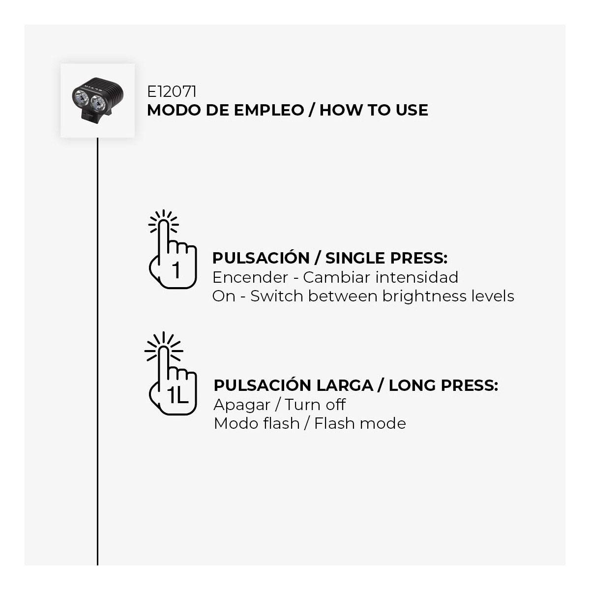 Luz del. Eltin al manillar - Bat. 4400mAh/7.4V...