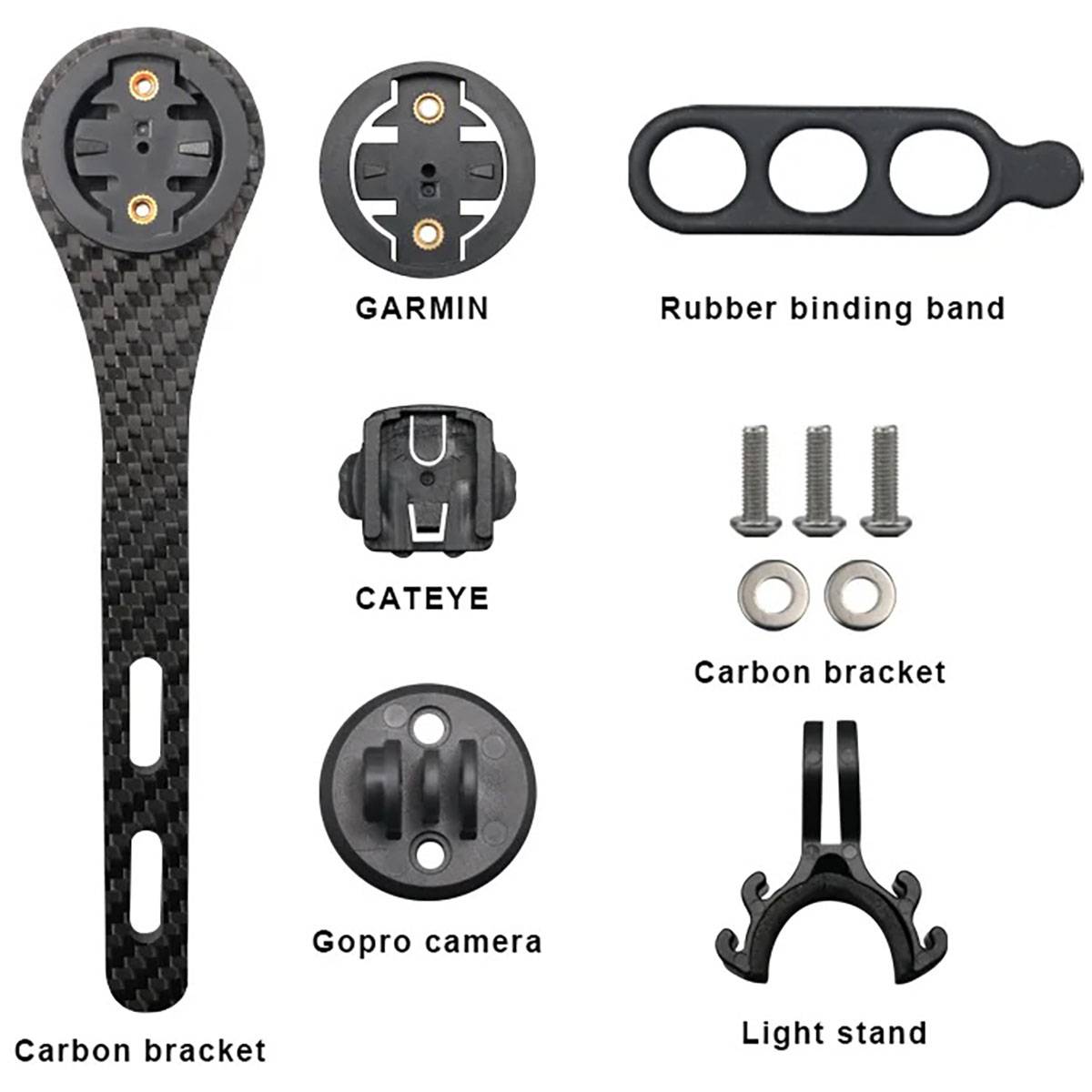 Soporte cuentakilómetros carbono - Garmin/GoPro...