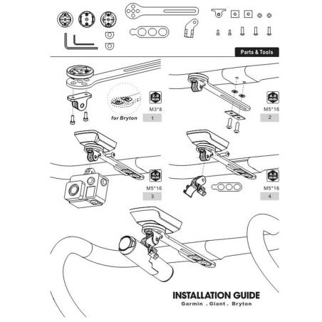 Soporte cuentakilómetros carbono - Garmin/GoPro para manillar integrado