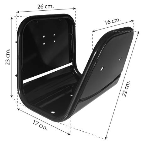Cesta paseo metálica - 26xx23x17 cm - Negro